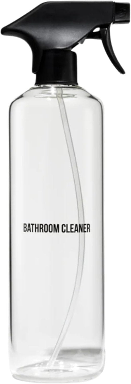 Public Goods Glass Spray Bottle - Refillable Bathroom Cleaner | 24 Oz Clear Borosilicate | BPA Free