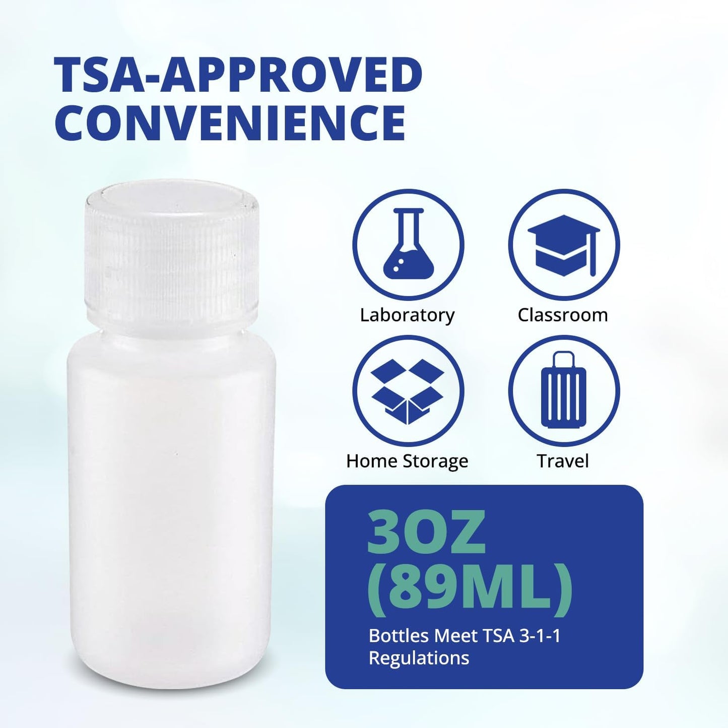 United Scientific™ Travel Bottles - Leak Proof 3 Oz Toiletry Containers | TSA Approved, Pack of 6