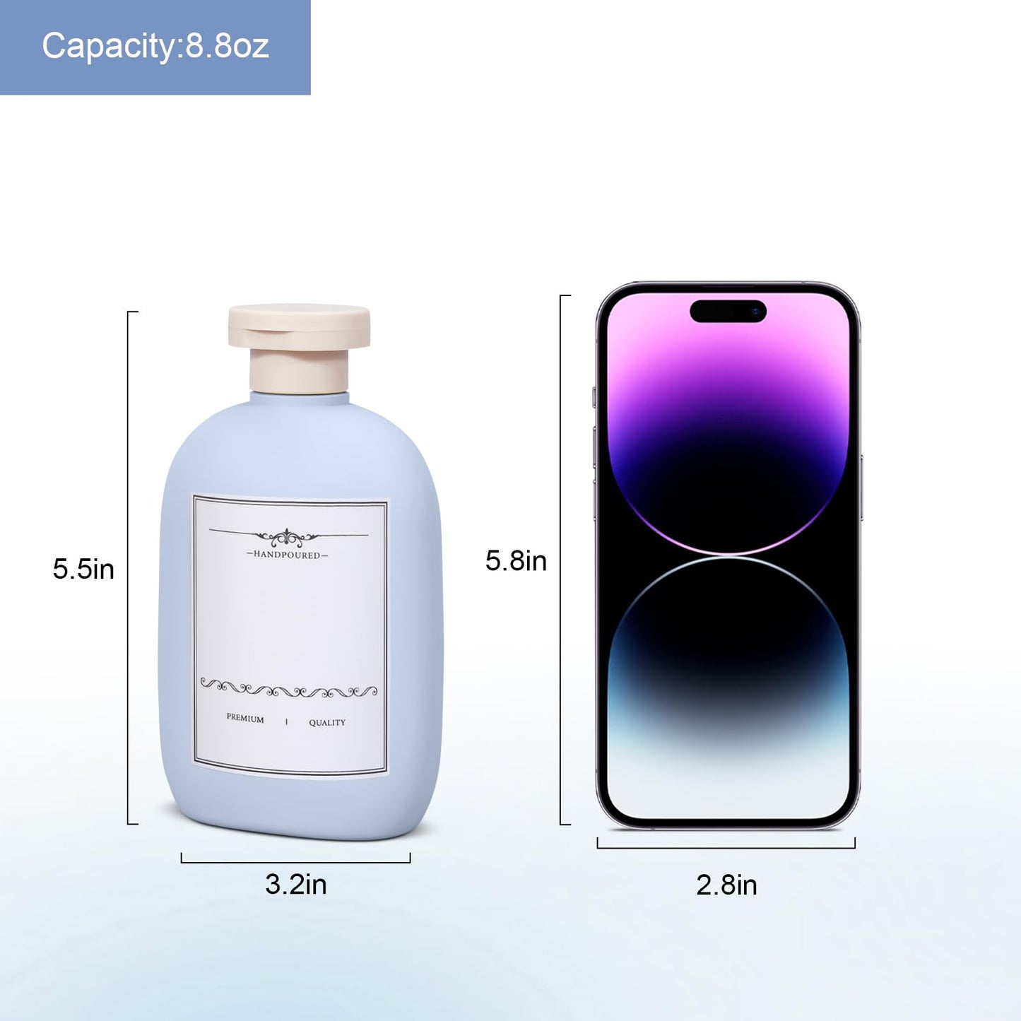 UMETASS 8.8 oz Plastic Travel Shampoo Bottles, Empty Plastic Squeeze Bottles with Flip Cap for Toiletries, Leakage-proof Travel Shampoo and Conditioner Bottles (4 pack, BLUE)