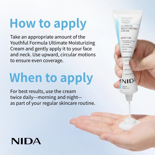 NIDA Youthful Formula™ Ultimate Moisturizing Cream - Hydrate & Revitalize Skin | 3.38 fl. oz., 100ml