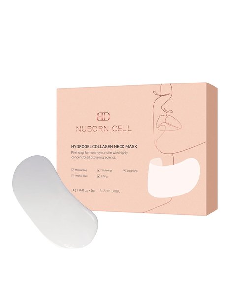 Nuborn Cell Hydrogel Collagen Neck Mask - Anti-Aging Korean Hydrogel with Hyaluronic Acid (5-Pack)