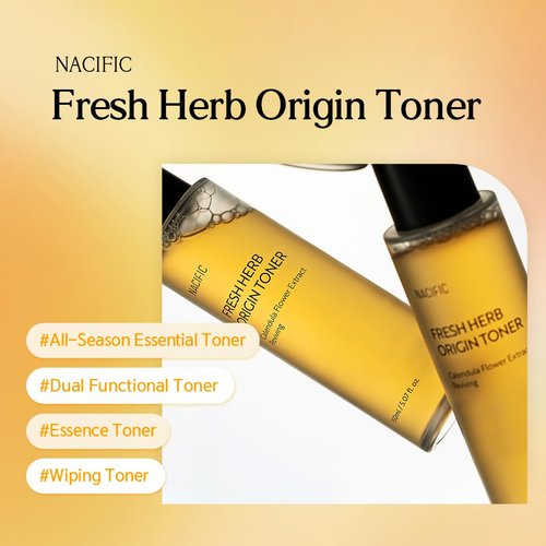 NACIFIC Fresh Herb Origin Triple Set - Toner, Serum & Cream with 82% Pot Marigold Water | Moisturizing & Pore Minimizing