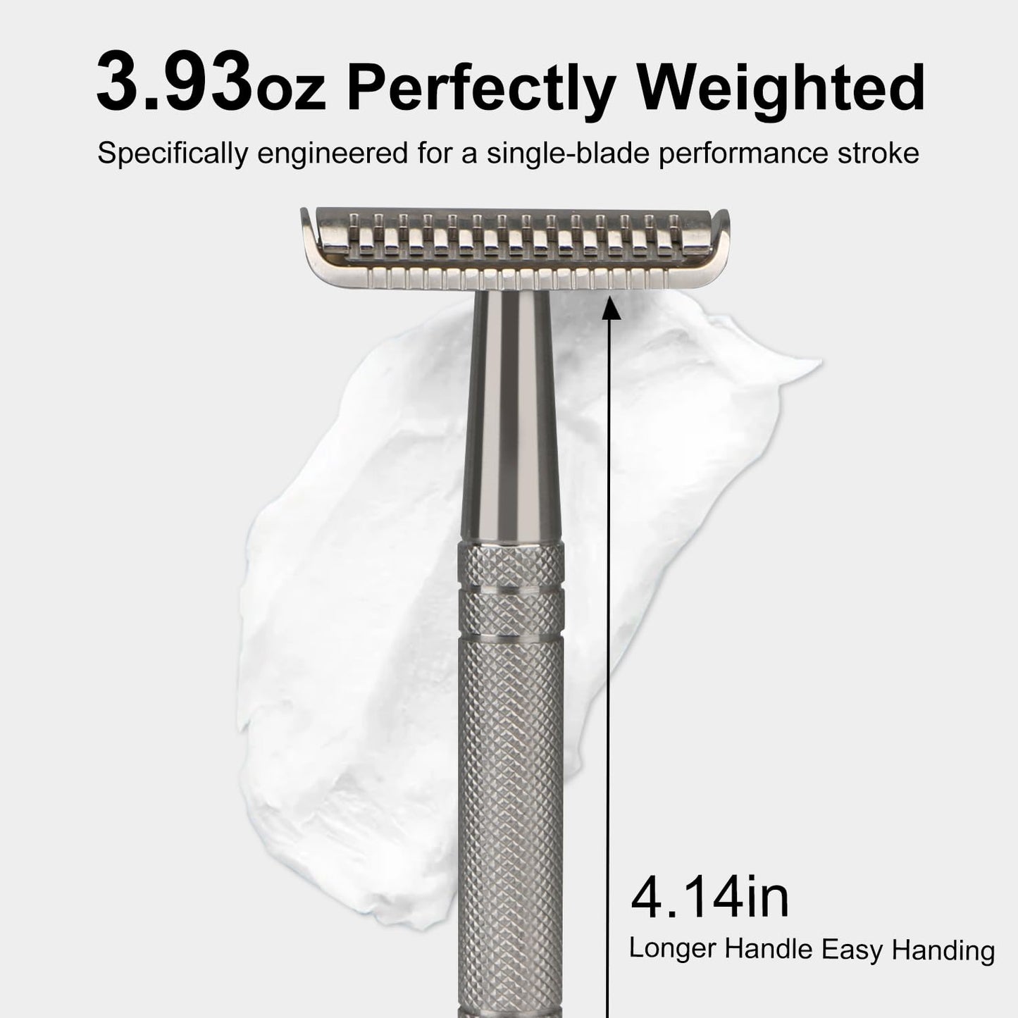 Stainless Steel Safety Razor - Single Blade Design for Men | Includes 10 Double Edge Blades, Heavy-Duty Handle, Smooth Shave, Silver Finish