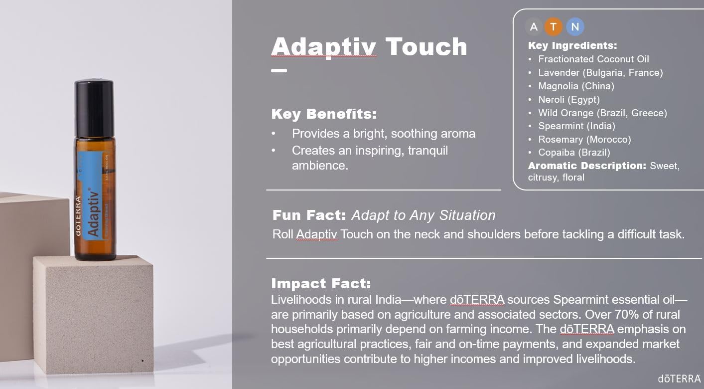 doTERRA Adaptiv™ Touch Calming Blend - 10 mL Essential Oil for Stress Relief and Relaxation