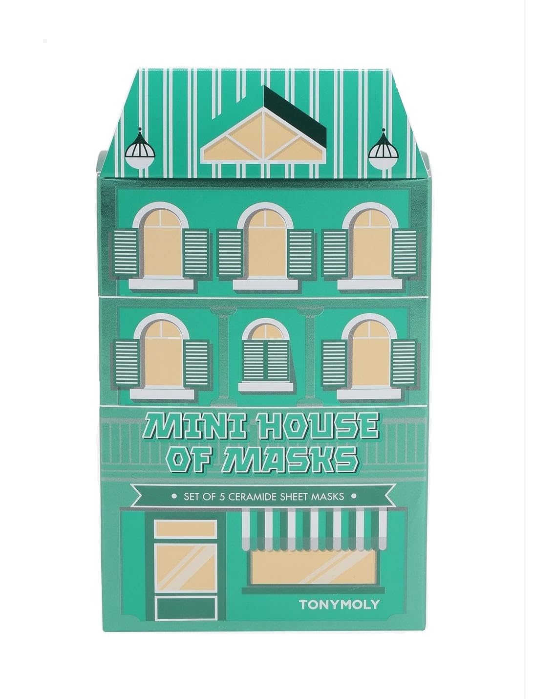 TONYMOLY Mini House of Masks 5pc Ceramide Acid Sheet Mask Set – Hydrating & Barrier-Repair Korean Face Masks with Hyaluronic Acid – Strengthens Skin Barrier, Moisturizes & Soothes, K-Beauty Gift Set