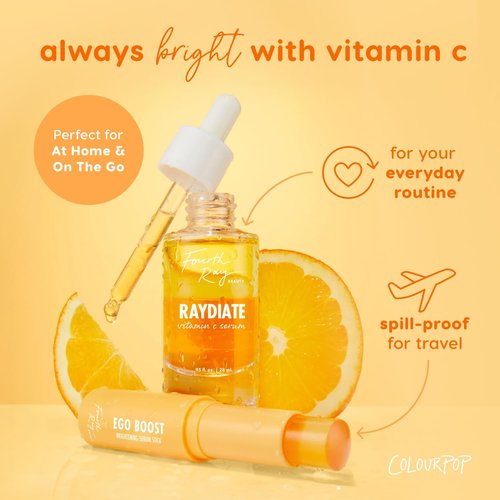 ColourPop Brightening Vitamin C Serum Stick - Radiance-Boosting Face Serum for Glowy Skin - Turmeric Infused (0.25 oz)