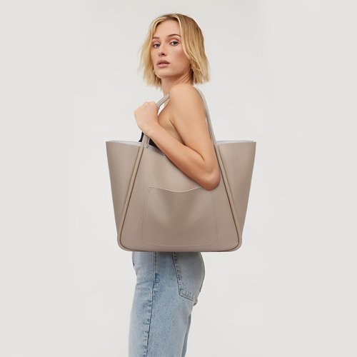 KKXIU Vegan Leather Tote Bag - Stylish Large Capacity Shoulder Purse for Travel & Everyday Use