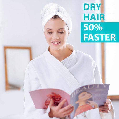 Bondi SPA Microfiber Hair Towel - Dries Hair 50% Faster - Super Absorbent & Soft XL Towel for All Hair Types
