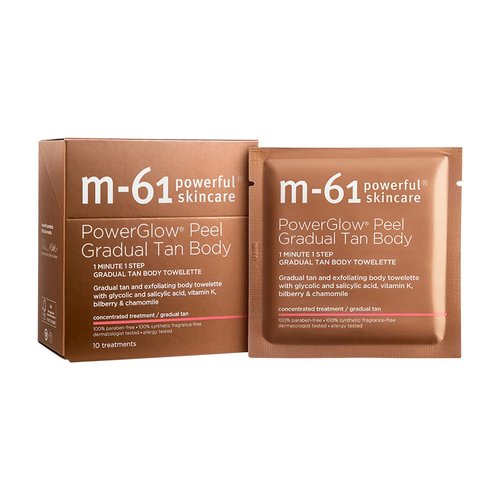 M-61 PowerGlow Peel | 1-Minute Exfoliating Body Peel for Streak-Free Radiant Tan - 10 Treatments