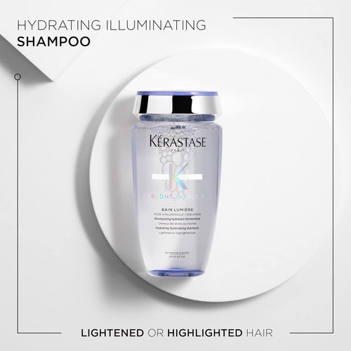 Kerastase Blond Absolu Lumière Shampoo & Cicaflash Conditioner Set - Nourishing Duo for Lightened, Highlighted & Grey Hair with Hyaluronic Acid