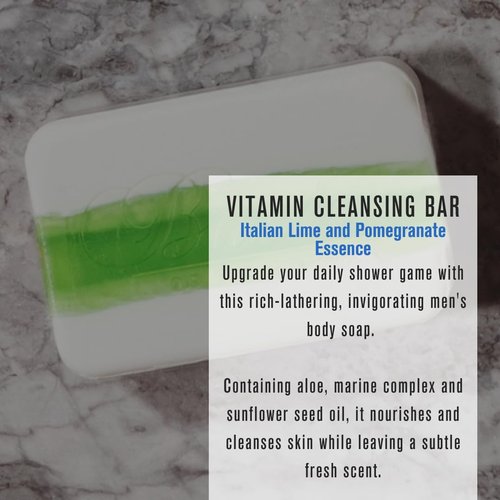 Baxter of California Vitamin Cleansing Bar - Italian Lime & Pomegranate Essence | 7 Oz for All Skin Types