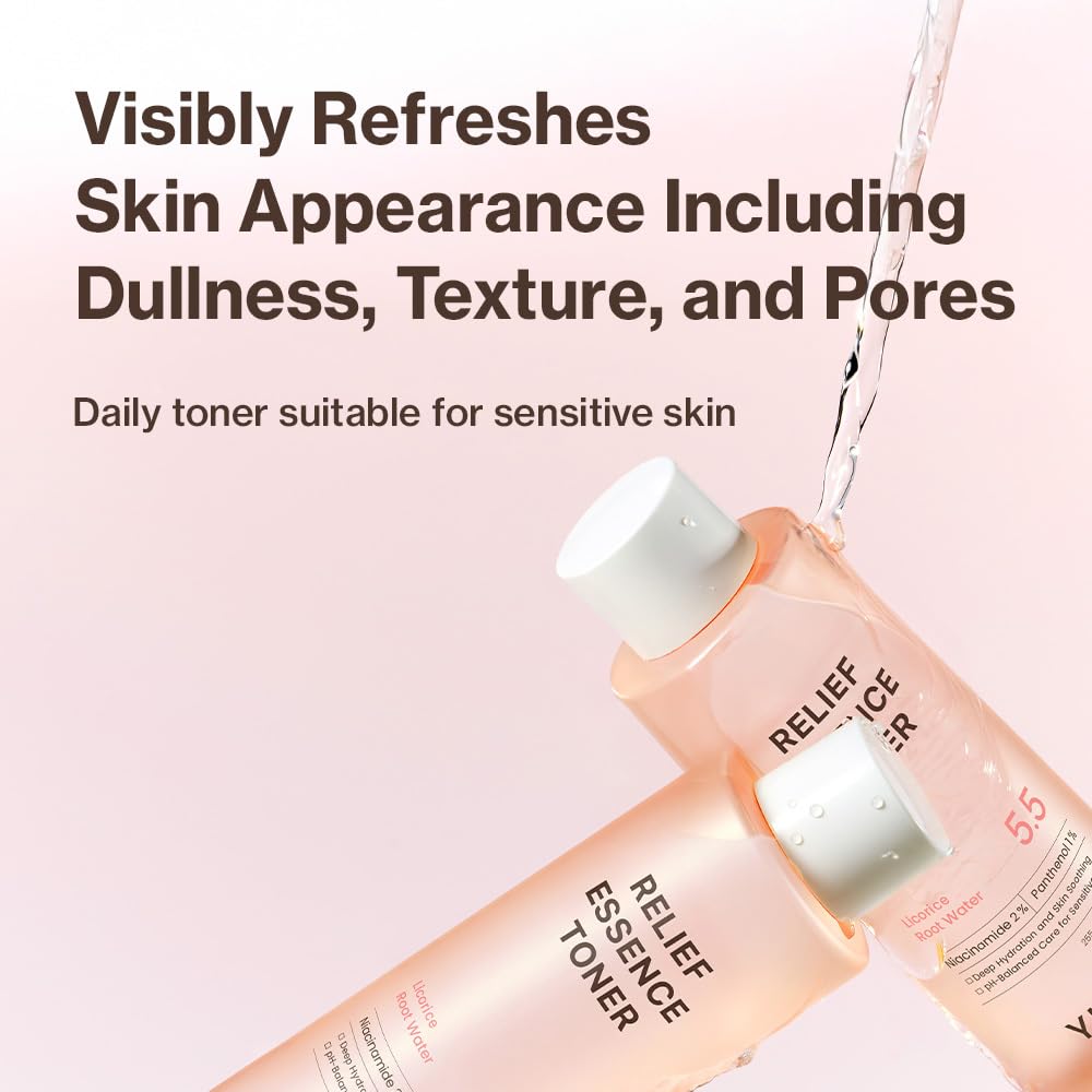 YUMU Licorice Relief Essence Toner for Sensitive Skin, Niacinamide, Panthenol, Fragrance-Free, Soothing & Hydrating (255ml / 8.62 fl. oz.)