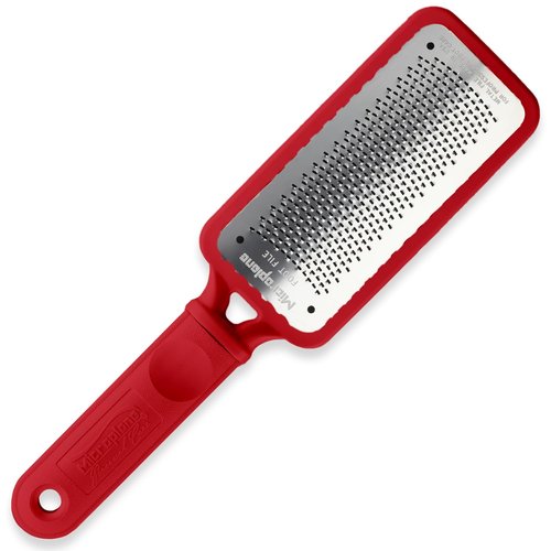 Microplane Colossal Foot File - Original Stainless Steel Callus Remover & Gentle Foot Scrubber | Red