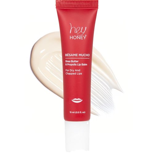 Hey Honey Skincare Bésame Mucho Lip Balm - Intensive Hydration for Dry Lips | Natural Shea Butter & Propolis | 0.5 oz