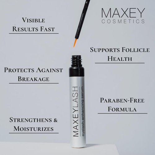 MaxeyLash Eyelash Enhancing Serum – Daily Lash Treatment for the Appearance of Longer, Thicker, Fuller Lashes, Natural Lash Lift Effect – 3.5 mL