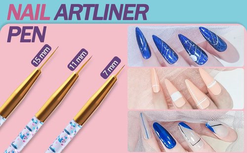 Artdone 15pcs Pink Nail Art Brushes, Nail Art Tool Set, Dotting Tools, Dust Brush,Striping Brushes for Long Lines, Drawing Pen For Gel Polish Design supply