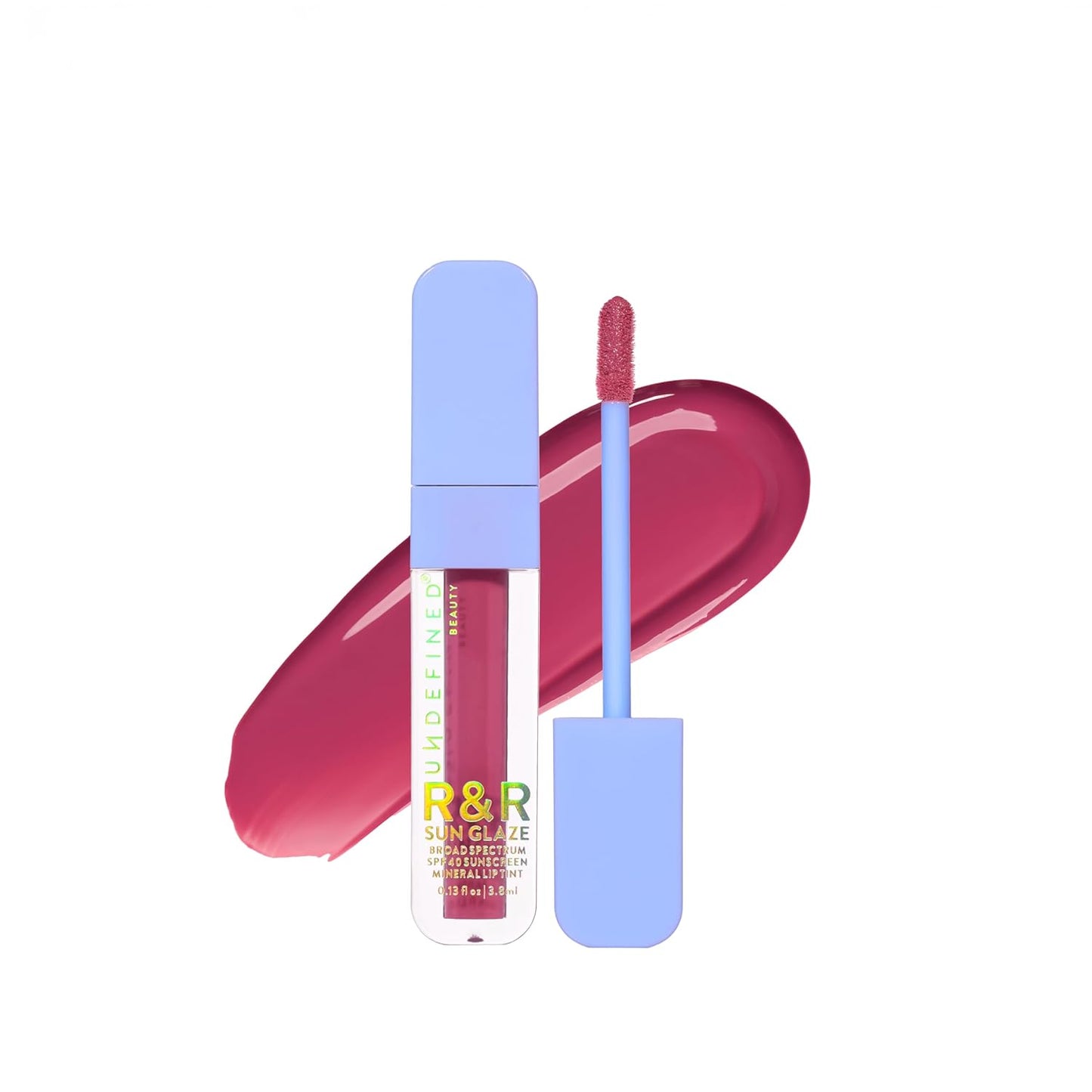 Undefined R&R Sun Glaze SPF 40 Mineral Lip Oil Tint - Hydrating Sunscreen in Pink