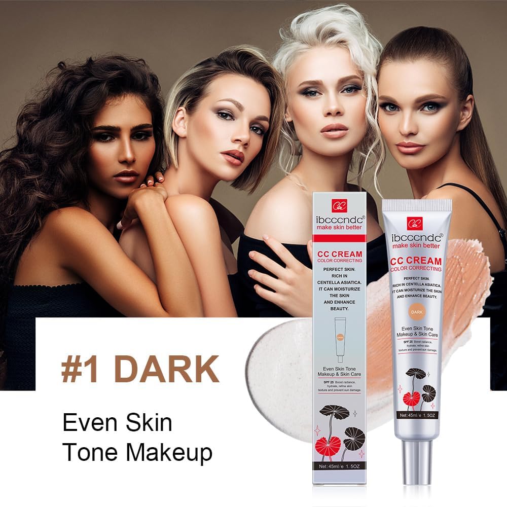 Skiennix Color Correcting CC Cream Foundation - Moisturizing & Waterproof with SPF 25 | Light Shade