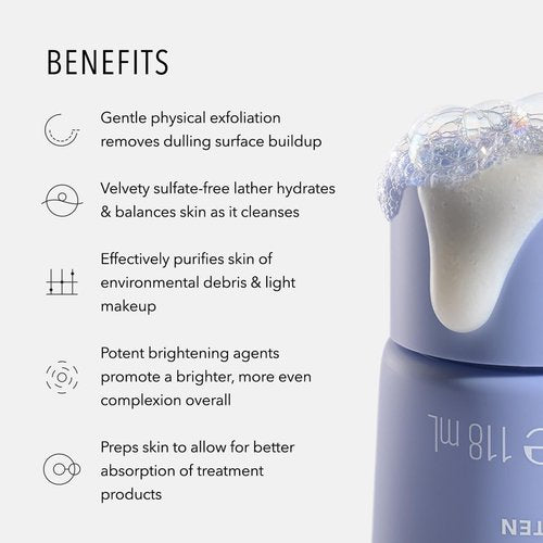 HydroPeptide Foaming Cream Cleanser - Illuminating Peptide Face Wash | 4 Oz for Radiant Skin