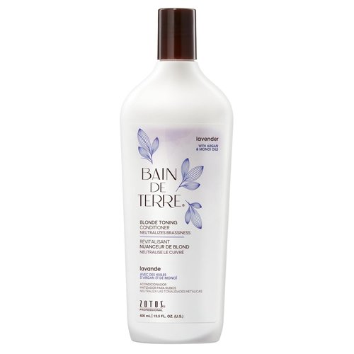 Bain de Terre Lavender Blonde Toning Conditioner - Neutralizes Brassy Tones for Cool Blondes | 13.5 Fl Oz