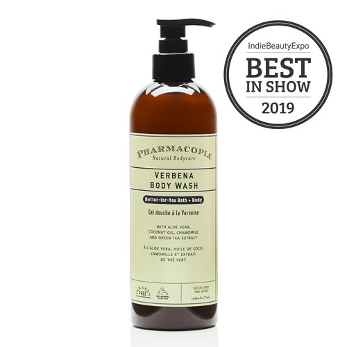 Pharmacopia Verbena Body Wash - Moisturizing Natural Shower Gel with Aloe Vera & Coconut Oil | 16 oz