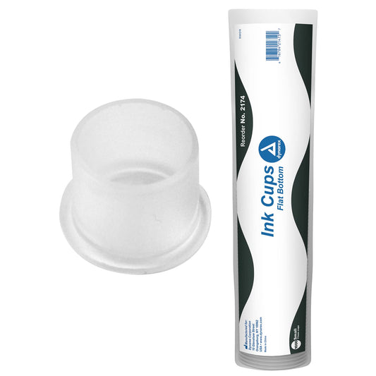 Dynarex Tattoo Ink Cups - Clear Disposable Plastic Ink Caps for Tattooing - Tattoo Ink Caps with Flat Bottom, Wide Rims (1000, 11mm)