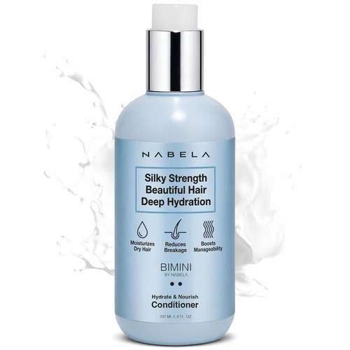 NABELA Deep Hydration Conditioner - Curl Enhancing Anti-Frizz Treatment with Hyaluronic Acid & Shea Butter - 8 fl oz