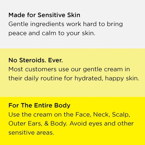 Seborrheic Dermatitis Face Cream for Sensitive Skin - Hydrates & Supports the Skin Barrier with MCT Oil, Squalane - Moisturizing Face, Scalp and Body Cream - No Steroids, Gentle Ingredients