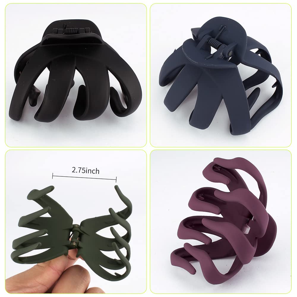 Hair Clips Claw Clips for Thick Hair 5Pcs Large Hair Clips 3.15'' Big Octopus Hair Clip Long Thick Medium Hair Neutral Jumbo Jaw Clips Hair Accessories for Women Girls