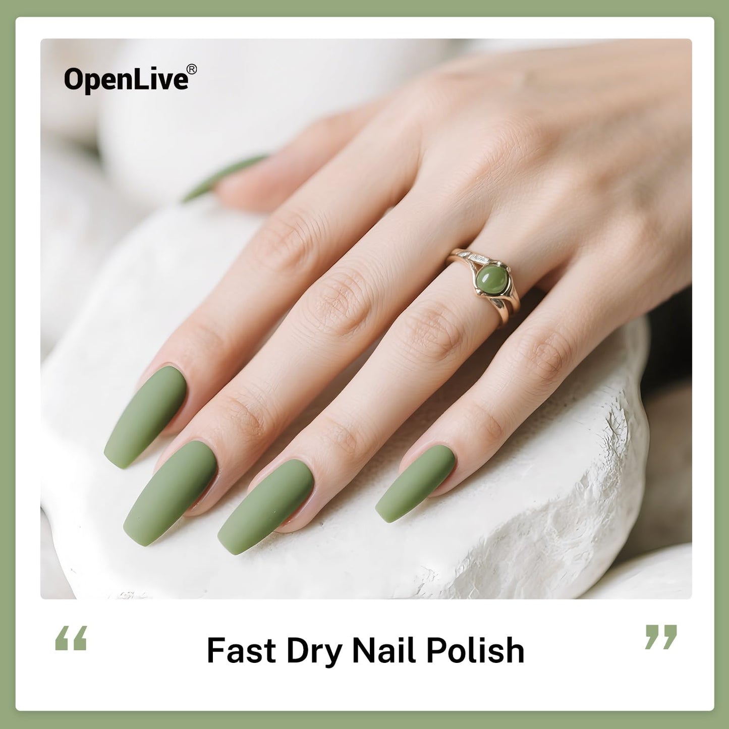 Skiennix Sage Green Nail Polish - Quick Drying, Long Lasting Color | 16.5ml for DIY Home Manicure