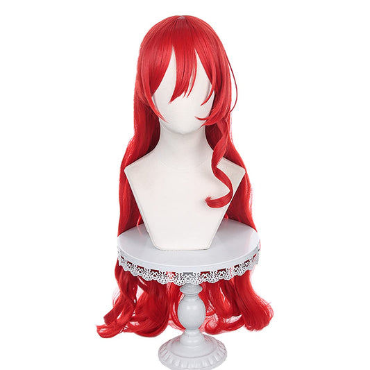 XiongXiongLe Game Honkai Star Rail Cosplay Role Himeko Red Shaped Long Curly Hair Replacement Wig for Women Girls Cos Party Halloween Christmas(Himeko)