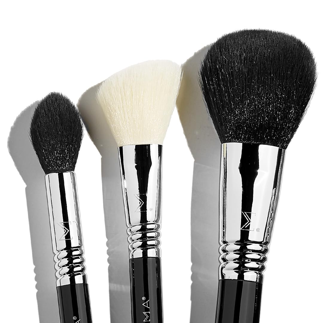 Sigma Beauty Makeup Brush Set - 5 Professional Brushes for Flawless Foundation, Blush, and Contour