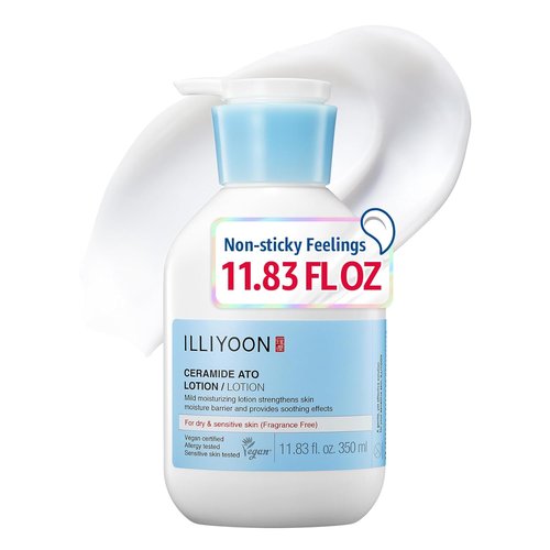 Illiyoon Ceramide Ato Lotion - Lightweight Moisturizer for Dry & Sensitive Skin | 11.83 fl. oz. Vegan Certified