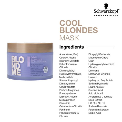 BlondMe Cool Blondes Neutralizing Mask - Deep Conditioning Treatment with Purple Toning | Eliminates Brassiness in All Blonde Hair Types