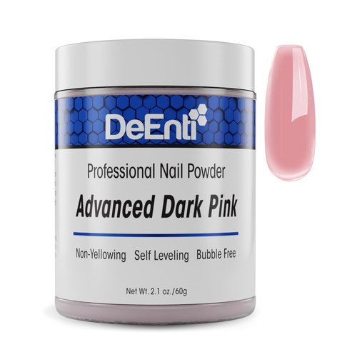 DeEnti Acrylic Nail Powder - 2oz Dark Pink | Professional Bubble-Free Formula for Long-Lasting, Chip-Resistant Nails