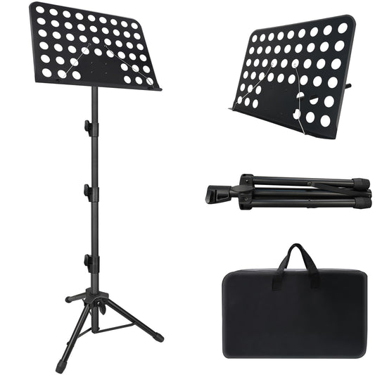 70in Sheet Music Stand, Heightened Music Stand, Adjustable Music Sheet Stand Portable Folding with Carry Bag for Guitar, Ukulele, Violin Players(Higher Version, 1 pack)