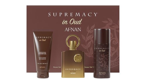 Afnan Supremacy in Oud Luxury Perfume Gift Set - Extrait De Parfum (3.4 oz) + Deodorant (5.1 oz) + Shower Gel (5.1 oz) | Intense & Opulent Oud Fragrance
