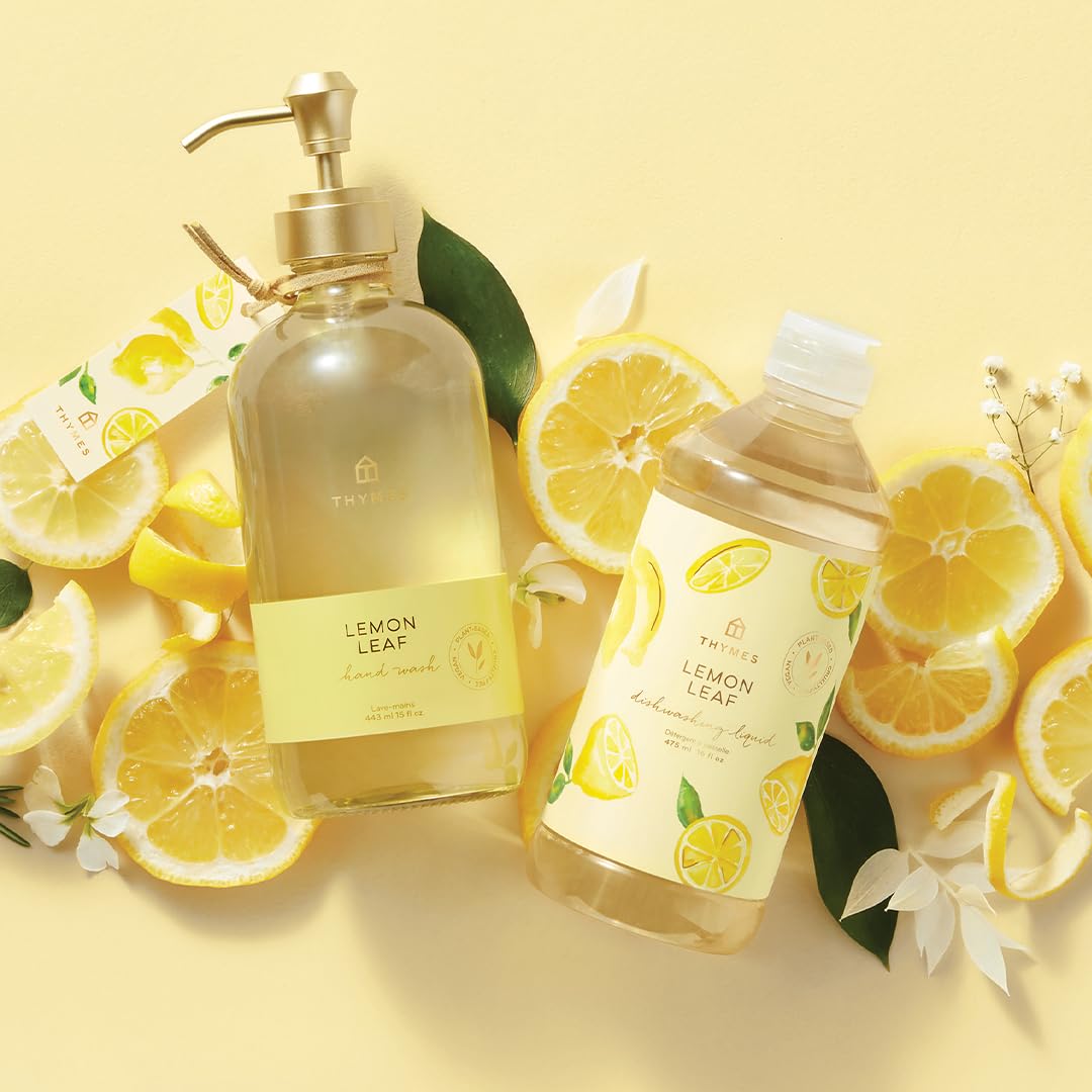 Thymes Hand Wash - Refreshing Lemon Leaf Scent - 15 Fl Oz | Gentle & Nourishing Formula