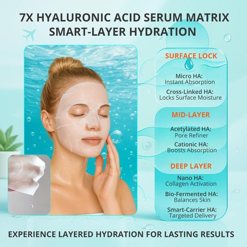 GONIM Korean Face Mask - Hydrating Sheet Mask with Hyaluronic Acid & Collagen | 15 Sheets