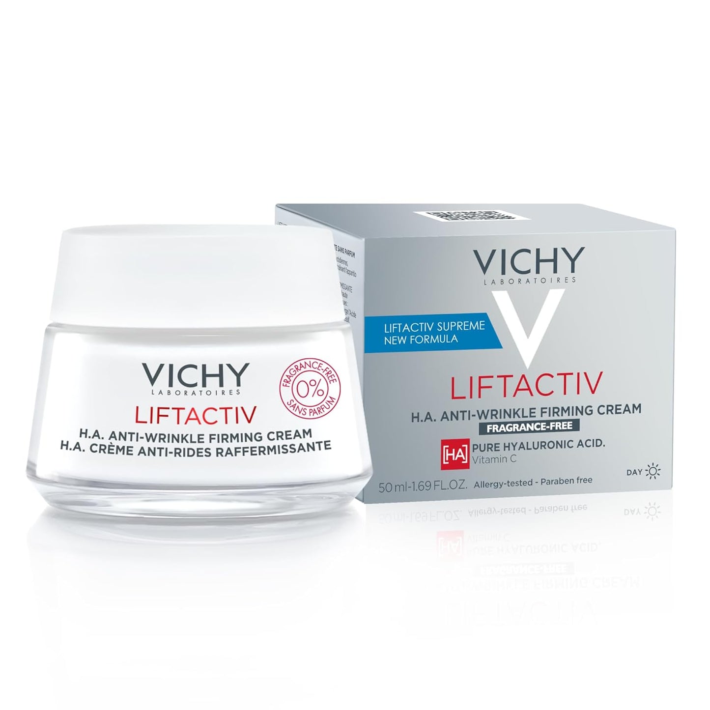 Vichy LiftActiv H.A. Anti-Wrinkle Firming Cream - Vitamin C & Hyaluronic Acid for Smoother, Plumper Skin
