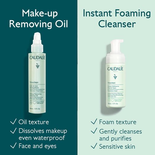 Caudalie Vinoclean Cleansing Oil - Effective Waterproof Makeup Remover | 6.7 Fl Oz