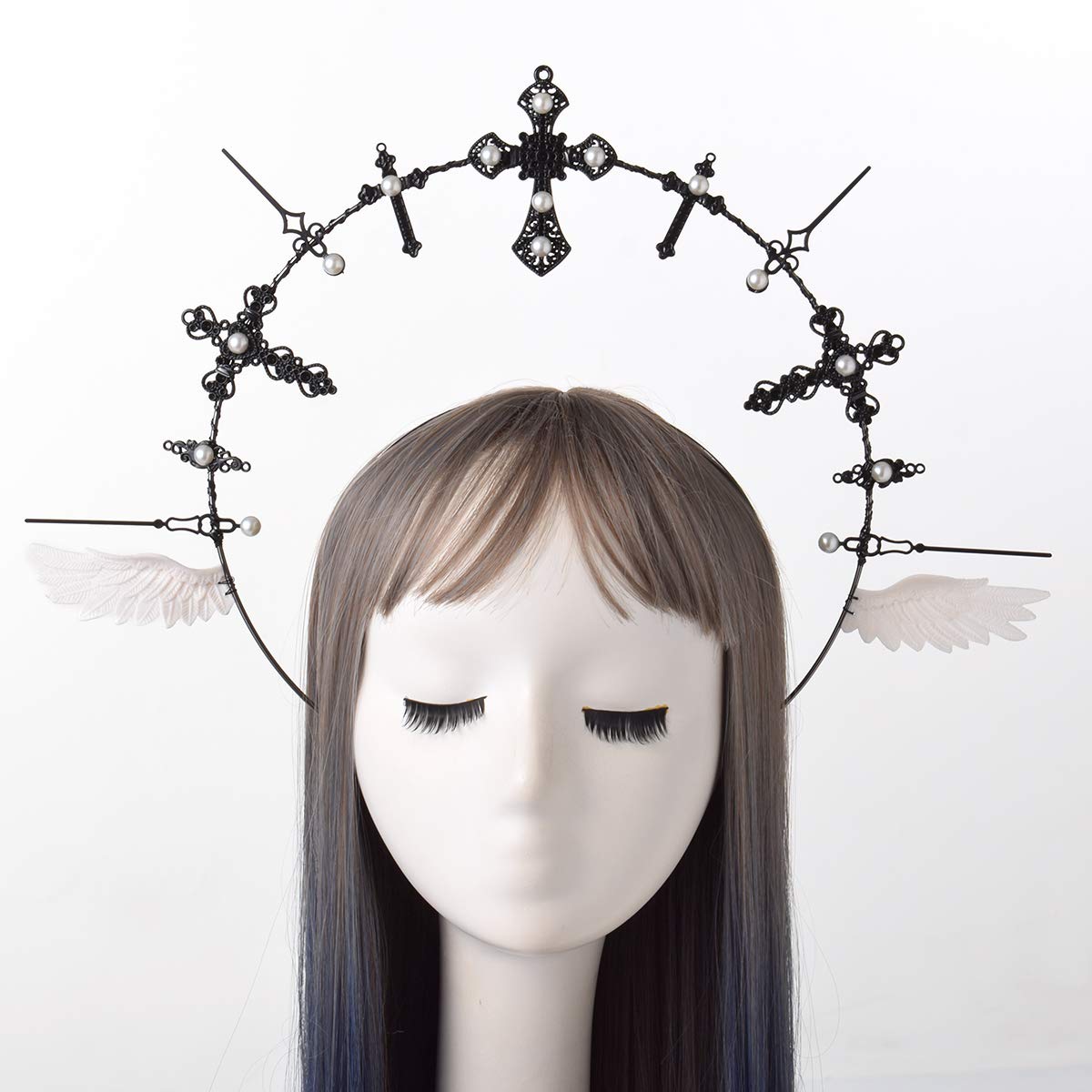 BLESSUME Mary Halo Crown Headband Goddess Headwear Halloween Costume Headpiece Headdress for Cosplay Party (M) Multicoloured