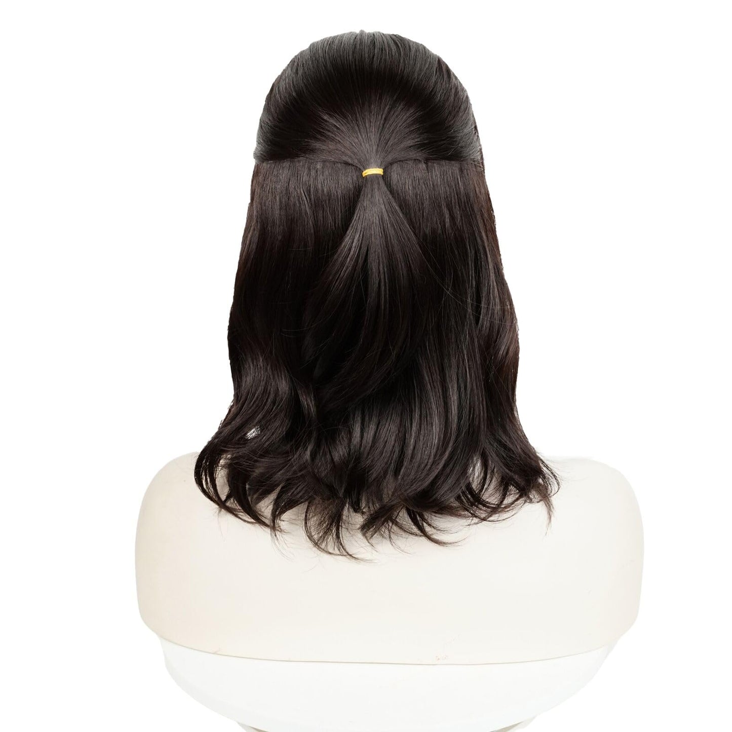 Wiggy Mermaid Black Deetz Wig 35cm Long Black Wavy Wig + Wig Cap for Halloween Costume Party Cosplay