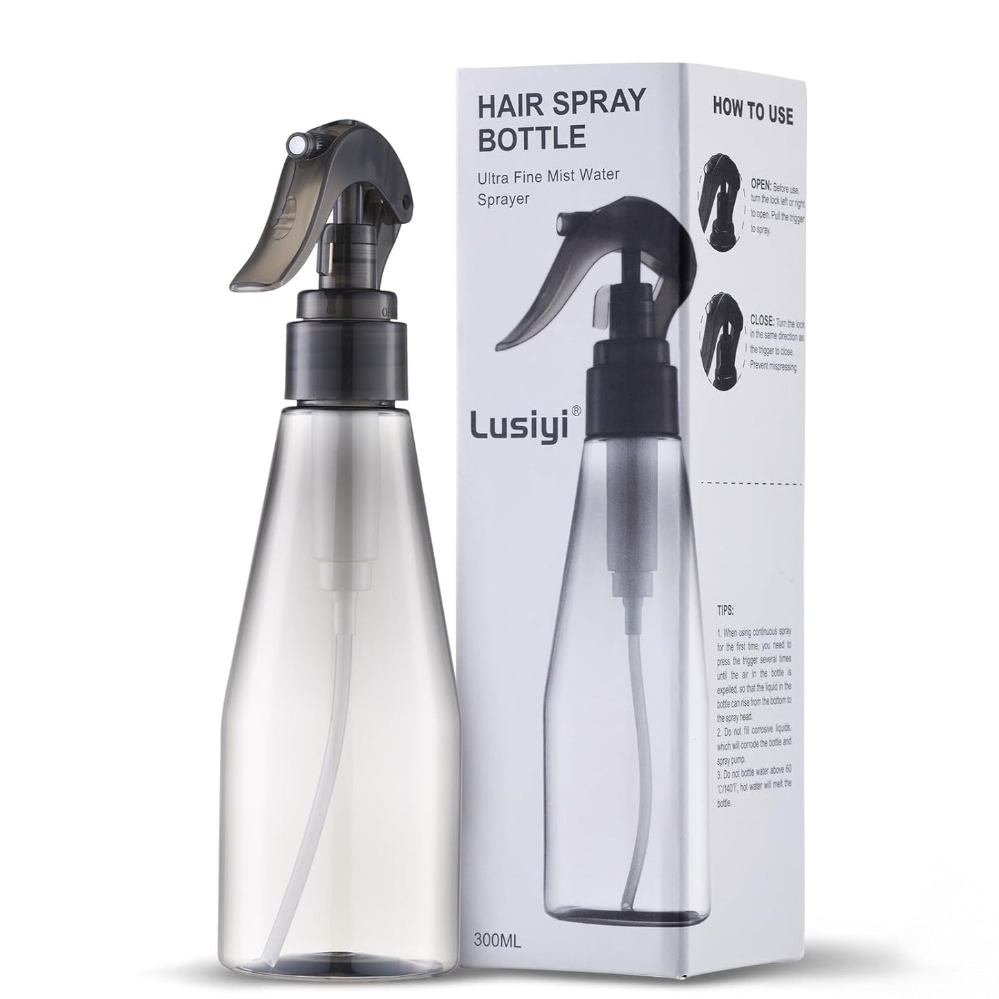Skiennix Continuous Spray Bottle - Ultra Fine 10oz Water Spray for Hair, Cleaning & Plants