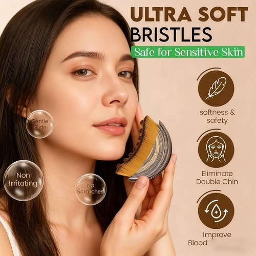 Aeki Lymphatic Face Brush Set - Reduce Puffiness & Restore Definition | Gentle & Soft for Naturally Sculpted Skin