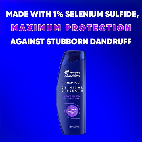 Head & Shoulders Dandruff Shampoo - Clinical Strength Oil Control Formula for Flake Protection | 13.5 Fl Oz