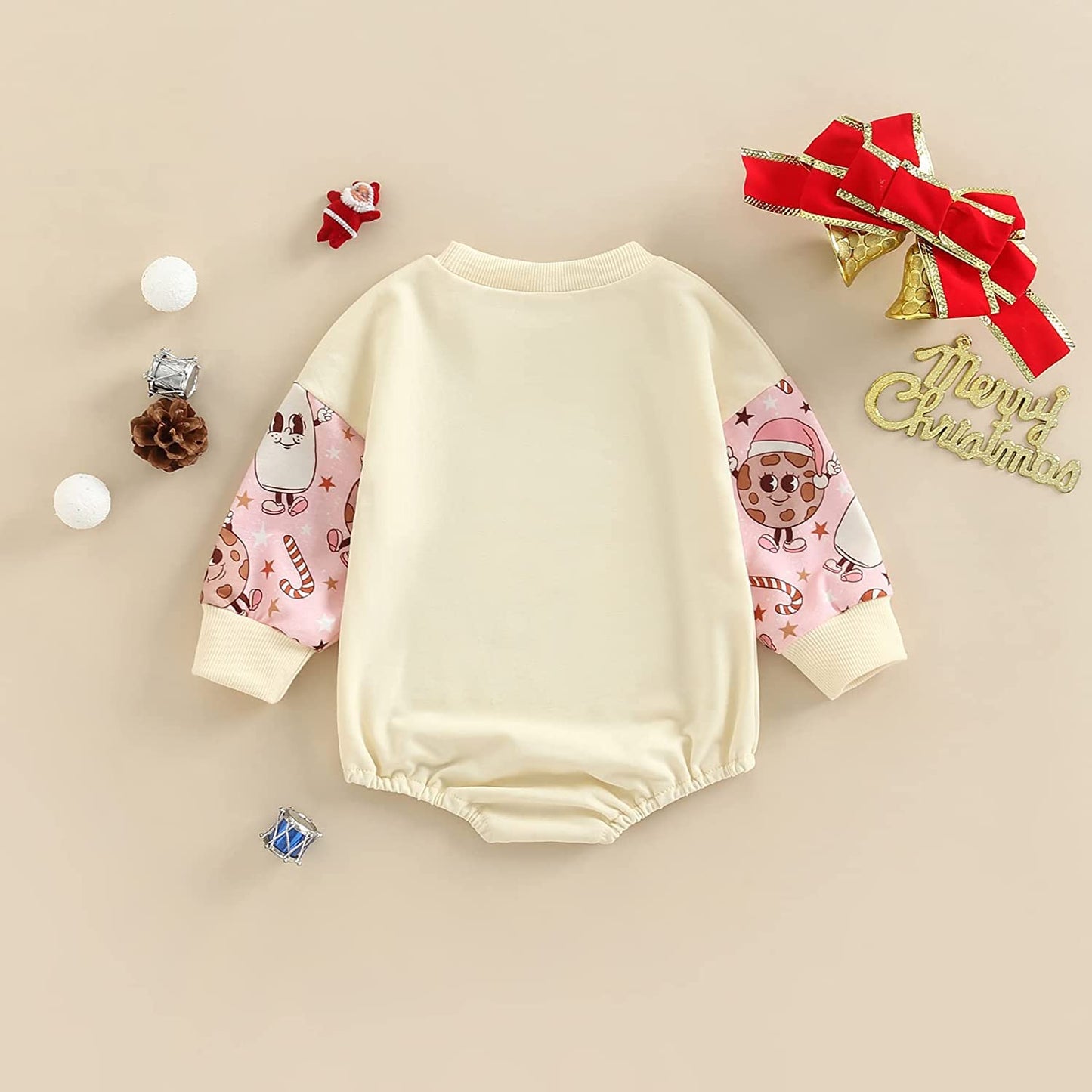 DOSYZTO Newborn Baby Girl Boy Christmas Sweatshirt Romper Outfit Tis The Season Letter Print Patchwork Sweaters Tops (Christmas Season Romper,12-18 Months)