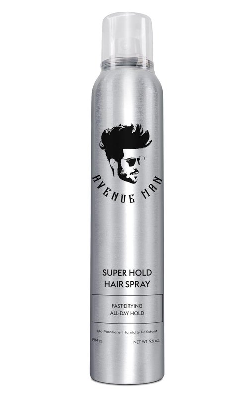 Avenue Man Super Hold Hairspray - Fast-Drying Formula for Long-Lasting Control | 10 oz