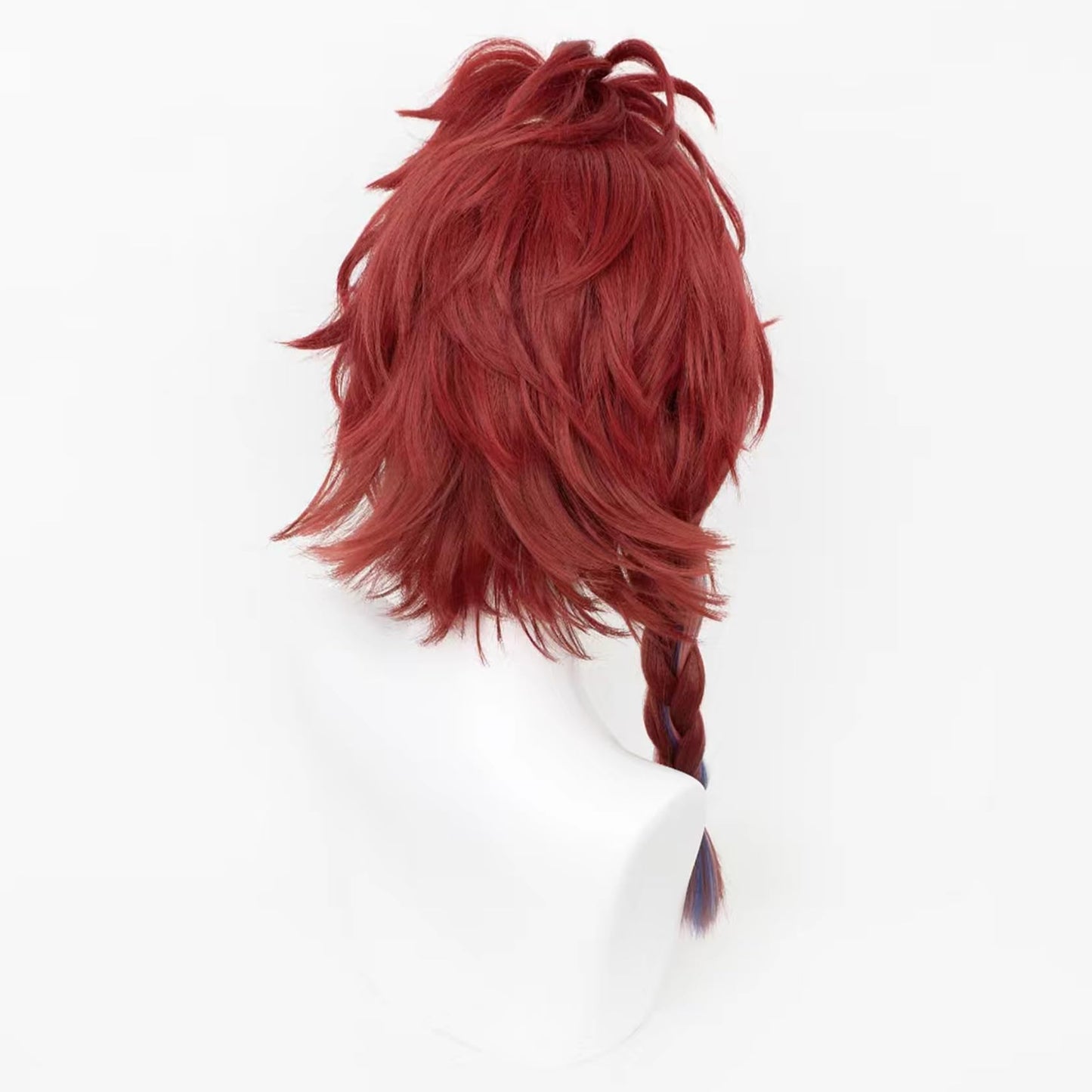 XiongXiongLe Chixia Cosplay Wig Wuthering Waves Character Costume Wine Red Middle Long Straight Hairs Wigs with Braid for Women Adult Cos Anime Game Party Halloween Christmas(Chixia)