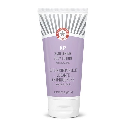 First Aid Beauty - KP Smoothing Body Lotion with 10% AHA, Chemically Exfoliates & Moisturizes with Urea, Colloidal Oatmeal & Ceramides, Deep Hydration + Helps Reduce Keratosis Pilaris Bumps, 6 oz